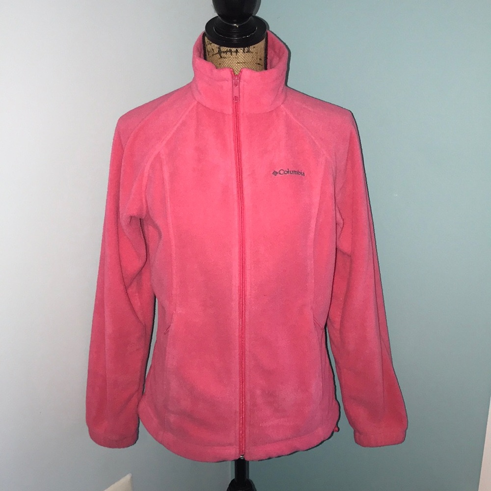 columbia pink winter zip up
